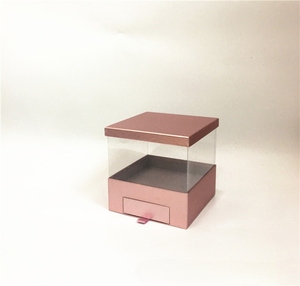 スクエア<span class=keywords><strong>PVC</strong></span>パノラマ引き出しフラワーギフトボックス、ハグバケット、永遠のフラワーボックス - Product Image 1