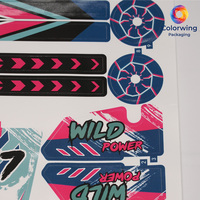 Stiker Grafis Olahraga PTFE Kustom Grosir yang Dapat Dicuci, Stiker Seluncur Air Massal untuk Produsen Mobil RC dan Peralatan Atletik