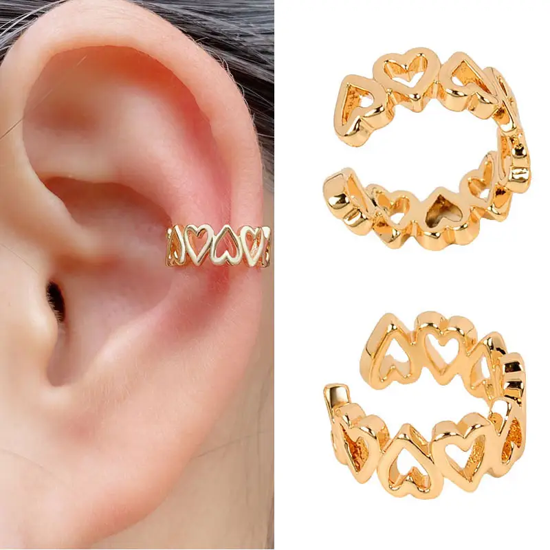 15 Designs Ear Cuffs Clip On Non Pierced Hole Ear Cuff Fake Without Piercing Cartilage Conch Earring Adjustable Earing
