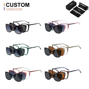Lunettes de soleil polarisées haut de gamme en TR90 avec verres dégradés, montures optiques UV400 à double lentille, lunettes de soleil à clipser tendance - Product Image 1