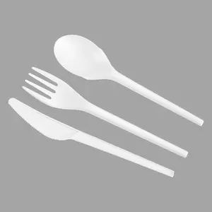 Eco Friendly Disposable Cutlery Set 6 Inch Biodegradable Compostable PLA Resin Kitchen Utensils