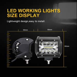 Barre lumineuse LED de travail et de conduite 40W 4 pouces 12V pour camions - Ajustement universel 6000 Lumens 6000K Blanc - Product Image 5