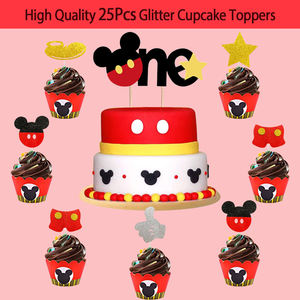 Decoraciones para Fiestas <span class=keywords><strong>de</strong></span> Cumpleaños y Baby Shower con Temática <span class=keywords><strong>de</strong></span> Dibujos Animados en Rojo y Negro, Set <span class=keywords><strong>de</strong></span> Globos y Pancarta con Figura <span class=keywords><strong>de</strong></span> Ratón para Niñas y Niños - Product Image 3