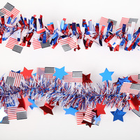 Tira Decorativa para el Día de la Independencia Americana, Adorno Colgante para el 250 Aniversario, Accesorios para Disfraces, Colgante de Tira Colorida con Estrellas
