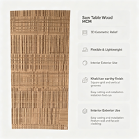 Table à scier MCM pour placage de pierre, panneau mural flexible en relief 3D, imitation texture bois pour la décoration intérieure et extérieure des bâtiments