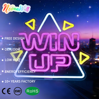 Neonawall Win up Enseigne néon LED USB à intensité variable pour la décoration murale de salles de jeux d'arcade, parcs d'attractions, salles de jeux, bars, vitrines de magasins