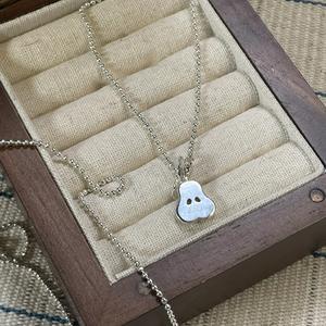 S925 Pure <b>Silver</b> Snowflake Dense <b>Fan</b> Pendant Necklace Luxury Exquisite with Light Mother of Pearl Niche Design Fine Charms - Product Image 5