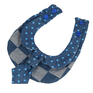 Bavoir pour animaux de compagnie style denim avec nœud papillon à pois et carreaux, ne se décolore pas, pour petits chiens et chats - Product Image 5