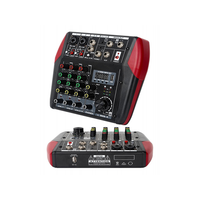 Console de mixage audio en métal Q4 4 canaux pour DJs Support de moniteur Bluetooth Alimentation 48V pour les fêtes karaoké Webcasting