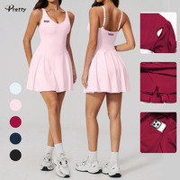 Robe de sport yoga avec poches, séchage rapide, respirante, pour la course, le fitness, le tennis, robe décontractée, vêtements pour femmes, logo personnalisé