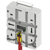 Boîtier de terminaison murale en fibre optique pour rail DIN - 2 cœurs (intérieur) avec adaptateurs SC/LC