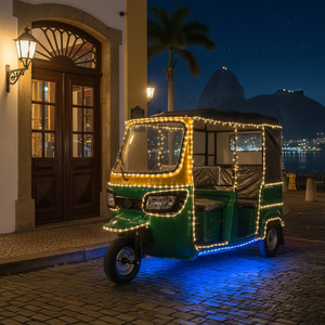HLD Tuk Tuk <span class=keywords><strong>a</strong></span> 3 <span class=keywords><strong>Ruote</strong></span> Bajaj per Trasporto Passeggeri, Triciclo con Cabina per Spostamenti Urbani, Taxi Tuktuk - Product Image 2