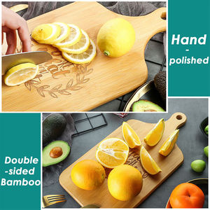 Bloque de cortar de bambú ecológico para servir pan, queso, fruta en fiestas con un logotipo grabado - Product Image 3