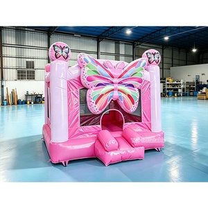 <span class=keywords><strong>Castillo</strong></span> Inflable de PVC Rosa con Diseño de Mariposa, Grado Comercial, 0.55mm, Venta Directa de Fábrica - Product Image 2