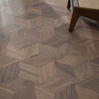 Parquet en bois massif multicouche en noyer noir de style américain moderne, feuilles de bouleau pleines, incrustation irrégulière, sol pour la maison