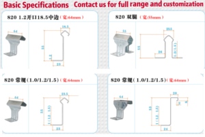 Bảng điều khiển mái thép 820 Hỗ trợ khung kim loại góc kệ cho hệ thống lợp thép màu tôn kẹp cố định kim loại - Product Image 4