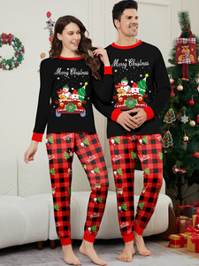 Estilo Europeo Americano mil diversión reunión mujer ropa de dormir coche muñeco de nieve árbol de <span class=keywords><strong>Navidad</strong></span> impresión hogar ropa <span class=keywords><strong>pijamas</strong></span> para - Product Image 2