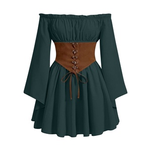 Blusa Renacentista para Mujer, Estilo <span class=keywords><strong>Campesina</strong></span>, Hombros Descubiertos, Mangas con Volantes, Estilo Bohemio, Steampunk, Pirata, Medieval, Disfraz de Cosplay, Top Corset Vintage - Product Image 3