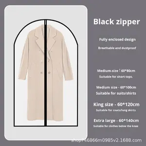 Funda Protectora para Ropa Impermeable y a Prueba de Polvo de Peva, Funda para Traje, Funda para <span class=keywords><strong>Abrigo</strong></span>, Funda de Almacenamiento Transparente Personalizable - Product Image 6