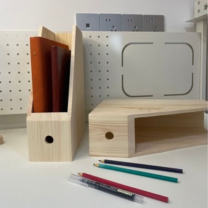 Organisateur de magazines en bois, 32.7x25.2x10 Cm, boîte de rangement de bureau de couleur naturelle, serre-papier A4 pour bureau - Product Image 3