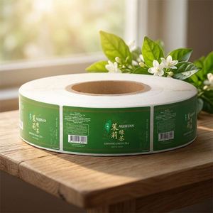 Etiquetas Autoadhesivas Rectangulares de Papel en Rollo para Té Verde Jazmín Alishan con Código de Barras - Product Image 1