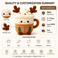 Peluche renne de Noël Kawaii avec dessus en crème fouettée douce pour cadeau de Noël
