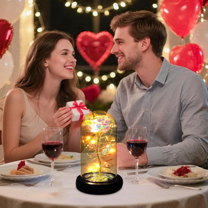 Lámpara <span class=keywords><strong>de</strong></span> Mesa Romántica con Luz <span class=keywords><strong>de</strong></span> <span class=keywords><strong>Hadas</strong></span> <span class=keywords><strong>de</strong></span> Rosa para el Día <span class=keywords><strong>de</strong></span> San Valentín, Flor Eterna <span class=keywords><strong>de</strong></span> Cristal Artificial, Regalo para Novia o Esposa - Product Image 4