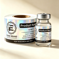 Étiquettes autocollantes personnalisées en vinyle, petites, effet holographique arc-en-ciel, texture métallique, résistantes à l'huile et à l'eau, adaptées aux flacons de 3 ml/5 ml/10 ml