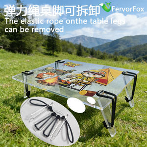 Mesa Acrílica Plegable Rectangular para Exteriores, Portátil, para Campamentos, Picnics, Chimeneas, Preparación de Té y Barbacoas - Product Image 4