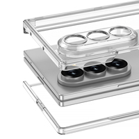 Étui magnétique transparent GKK Original de haute qualité pour Z Fold 7 et Z Fold 8 – Protection antichoc, étanche, 360°, avec bande élégante