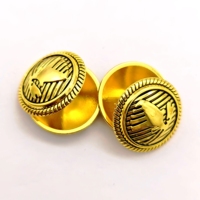 Boutons Métalliques Ronds de 23 mm à Motif Aigle Rétro en Gros, Boutons en Alliage Doré Antique pour Vêtements de Style Militaire