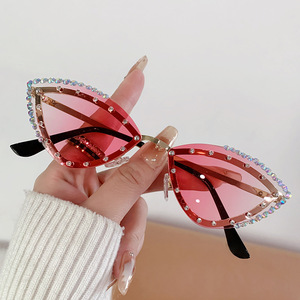 Lunettes de soleil œil de chat sans monture UV400, mode féminine, protection solaire - Product Image 4