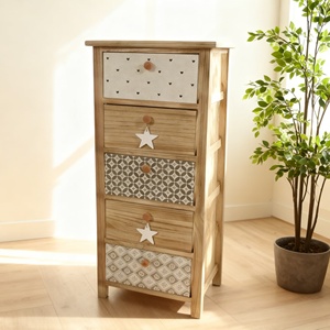 خزانة تخزين خشبية صديقة للبيئة مع أدراج، تصميم أنيق لخزانة الأدراج للمنازل وغرف النوم وغرف المعيشة - Product Image 5