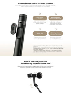 Trépied perche à selfie pliable 62 pouces pour <span class=keywords><strong>Xiaomi</strong></span> Zoom Floor, accessoire photo - Product Image 1