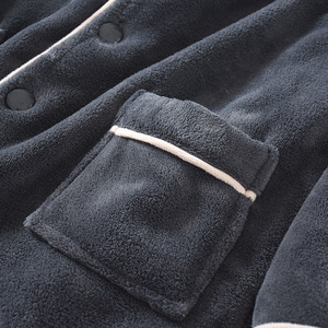 Yüksek kaliteli flanel erkek kalınlaş<span class=keywords><strong>m</strong></span>ış pijama sonbahar/kış erkekler iki parçalı sıcak pijama seti - Product Image 6