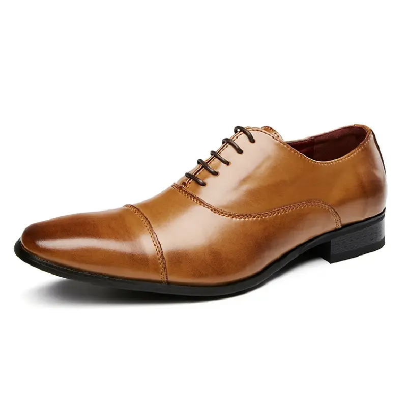 2022 New Japanese Business Leather Men'S Lace-Up Three-Joint Oxford Shoes England Formal Leather Shoes