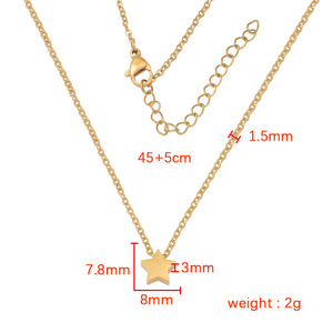 Collana Impermeabile in Acciaio Inossidabile con Ciondolo Cuore, Luna e Stella Placcato Oro 18k, Gioielli Raffinati per Donna e Ragazza, Regalo all'Ingrosso - Product Image 3