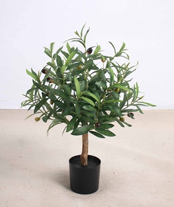Arbre d'<span class=keywords><strong>olivier</strong></span> artificiel multi-tiges en plastique vert de 40 cm/210 cm, plante artificielle en pot pour la décoration de bureaux, d'expositions et de mariages - Product Image 1