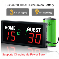 Tableau d'affichage électronique numérique LED portable rechargeable GANXIN à commande par montre pour les jeux de tennis, padel, football de table et cornhole