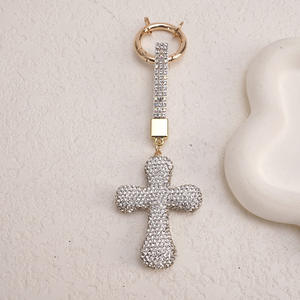 سلسلة مفاتيح جديدة من حجر الراين المتقاطع ، سلسلة مفاتيح بحجر الراين بالكامل ، حقيبة هاتف محمول ، سلسلة مفاتيح معدنية متدلية عبر قلادة - Product Image 3