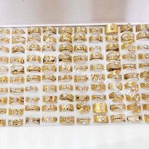 جملة خواتم قلب هندسية مفرغة غير منتظمة، أساور عصرية من الفولاذ المقاوم للصدأ المطلية بالذهب ومرصعة بالزركون، هدايا زفاف نسائية - Product Image 6