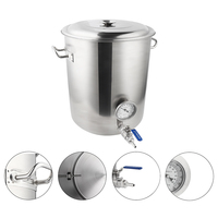 Chaudière à brassage 10/20/30/40/50/60/120L, pot à brassage en acier inoxydable avec thermomètre intégré, kit de robinet à bille sans soudure, brassage à domicile