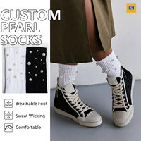 Chaussettes en coton biologique à perles personnalisées à la mode en gros