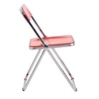 Chaises pliantes en acier inoxydable transparent au design moderne, vente en gros, chaises pliantes pour salon, utilisation en extérieur, couleur personnalisée