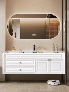 Slate integrated basin bathroom cabinet combination simple <b>light</b> luxury French bathroom cabinet combination - Product Image 2