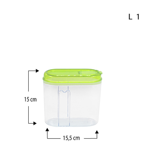 Récipient de stockage ovale en plastique transparent de 1 litre avec couvercle hermétique en vert turquoise et violet-pour le stockage de bocaux alimentaires - Product Image 2