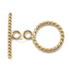 GP Twisted Toggle Clasps Ring & Bar Set 1/20 14k gold filled permanent jewelry chains jewellery coiled toggle OT clasps