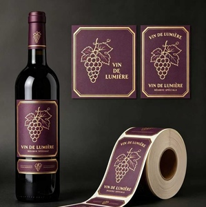 Etichette per Vino Impermeabili e Resistenti all'Olio, Adesivi con Texture in Rilievo per Imballaggio <span class=keywords><strong>Bottiglie</strong></span> di Vino, Grado Alimentare - Product Image 3