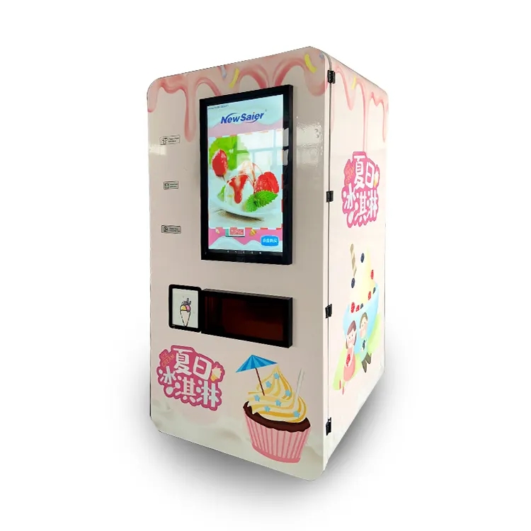 Automatischer Außen automat für Softeis mit Belag und Marmeladen