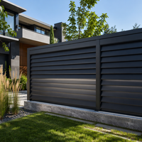 Panneau de clôture en aluminium pour la protection de la vie privée, noir mat, revêtement en poudre, jardin, cour, anti-rouille, installation facile, taille personnalisée